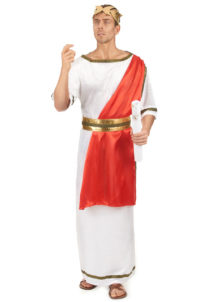 déguisement romain homme, costume de romain, déguisement de romain homme, déguisement empereur romain, Déguisement de Romain, Toge Rouge et Blanche