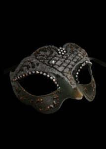 loup vénitien, masque vénitien, loup vénitien fait à la main, masque vénitien haute qualité, masque pour carnaval de venise, Bry Paillettes, Vert Nordique, Vénitien Fait Main