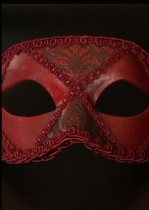 masque vénitien, masque carnaval de Venise, loup vénitien, masque vénitien, masque carnaval de venise, Brocatto, Rouge, Vénitien Fait Main