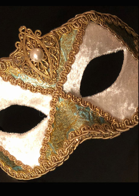 masque vénitien, masque carnaval de Venise, loup vénitien, masque vénitien, masque carnaval de venise, Vénitien Arlecchino Stoffa, Passementerie