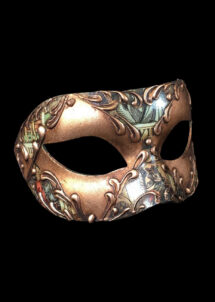 loup vénitien, masque vénitien, loup vénitien fait à la main, masque vénitien haute qualité, masque pour carnaval de venise, Masque Loup Vénitien, Civette Stucco, Cuivre
