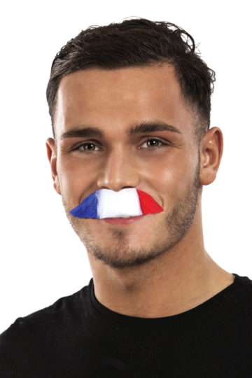 moustache bleu blanc rouge, moustache tricolore, accessoire coupe du monde 2018, accessoire equipe de france, accessoire coupe du monde Moustache de Supporter, France