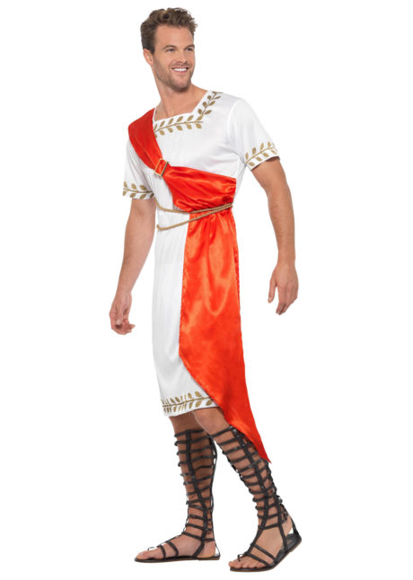 déguisement romain homme, costume de jules césar, costume de romain adulte, déguisement de romain homme, déguisement empereur romain, Déguisement de Romain, Toge Rouge et Feuilles d’Or