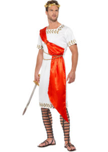 déguisement romain homme, costume de jules césar, costume de romain adulte, déguisement de romain homme, déguisement empereur romain, Déguisement de Romain, Toge Rouge et Feuilles d’Or