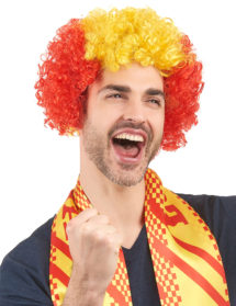 perruque supporter espagne, coupe du monde, accessoire coupe du monde, accessoire supporter espagnol, supporter espagne, accessoire supporter, perruque coupe du monde