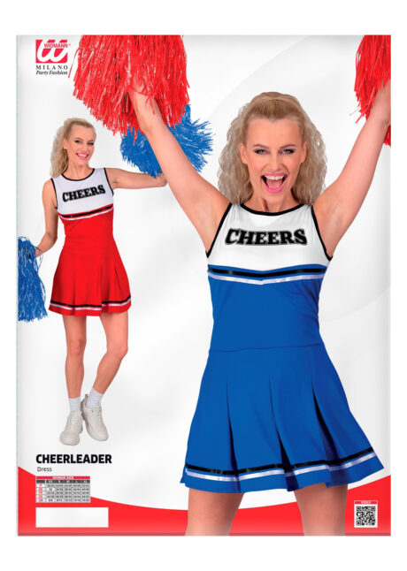déguisement cheerleader, déguisement pompom girl, déguisement pom pom girl, Déguisement Pompom Girl, Cheerleader, Bleu et Blanc