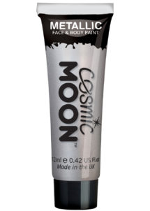 peinture corps et visage, peinture argent métal maquillage, maquillage moon, maquillage argent
