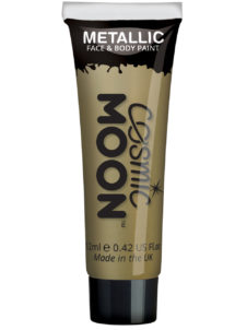 peinture corps et visage, peinture argent métal maquillage, maquillage moon, maquillage doré