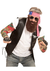 kit easy rider, barbe et bandeau de biker, barbe de biker, barbe easy rider