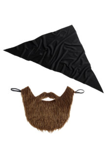 barbe et foulard de biker, kit accessoire biker, barbe de biker, barbe châtain