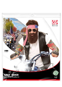 kit easy rider, barbe et bandeau de biker, barbe de biker, barbe easy rider