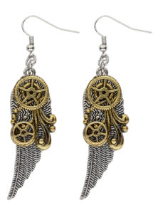 boucles d'oreilles steampunk, bijoux steampunk, accessoire steampunk, Boucles d’Oreilles Steampunk, Ailes et Rouages