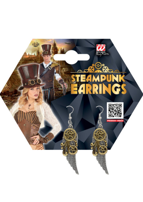 boucles d'oreilles steampunk, bijoux steampunk, accessoire steampunk, Boucles d’Oreilles Steampunk, Ailes et Rouages