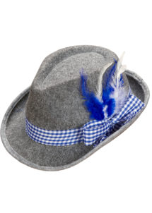 chapeau bavarois, chapeaux tyroliens, accessoires déguisement bavarois,chapeaux paris, chapeau oktoberfest, Chapeau de Bavarois, Ruban Bleu