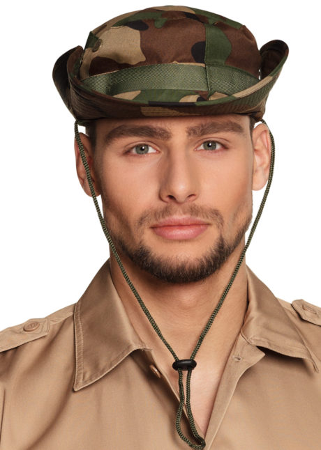 chapeau militaire, chapeau militaire camouflage, accessoire déguisement militaire, chapeau tissu camouflage, Chapeau Militaire Camouflage