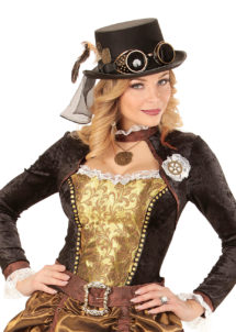 chapeau steampunk, accessoire steampunk, chapeau haut de forme, lunettes steampunk