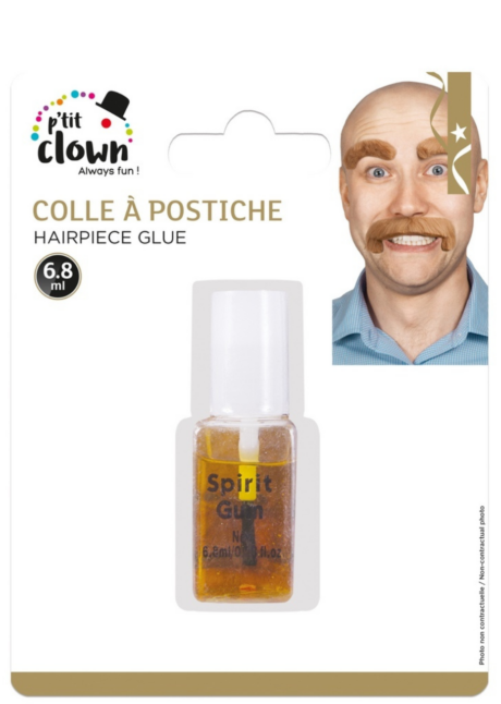 colle à postiche, colle cosmétique, colle à faux cils, colle à fausses blessures, colle pour la peau, Colle à Postiche pour Barbes et Moustaches, 6,8 ml