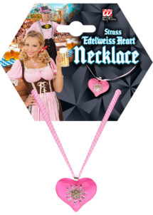 collier oktoberfest, accessoire oktoberfest, accessoire déguisement bavaroise, Collier Bavaroise Oktoberfest, Rose