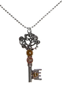 collier steampunk, collier clés, accessoire steampunk, soirée à thème steampunk, pendentif clé