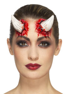 cornes de diable en latex, maquillage diable halloween, effets spéciaux halloween, cornes de diable, déguisement de diable, Cornes de Diable en Latex