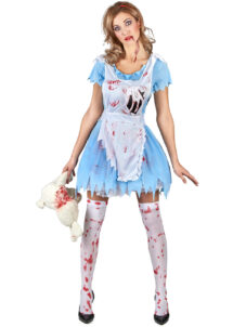 déguisement alice zombie, déguisement halloween, costume halloween femme, déguisement zombie alice