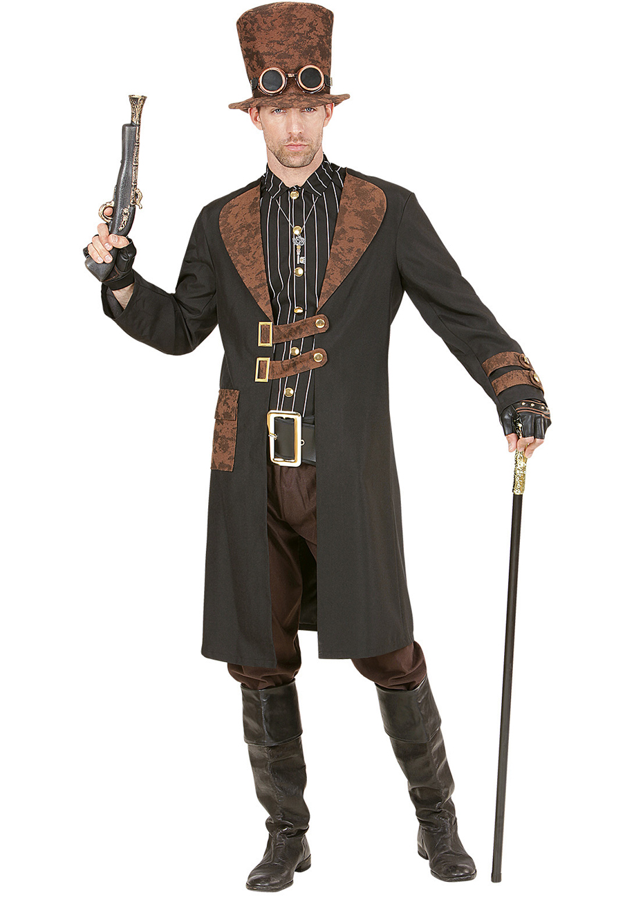 Déguisement Steampunk, Veste Noire Aux Feux de la Fête Paris