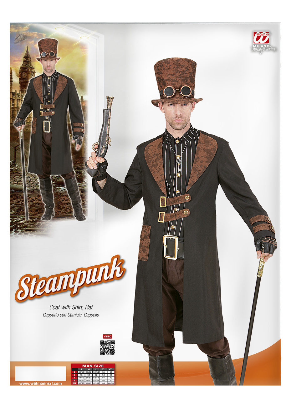 Déguisement Steampunk, Veste Noire Aux Feux de la Fête Paris