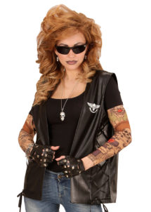 déguisement biker, déguisement cuir, gilet simili cuir, gilet de biker, cut de biker
