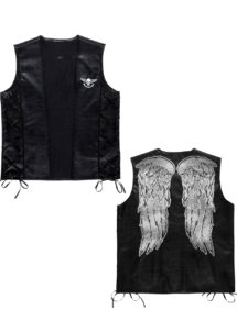 déguisement biker, déguisement cuir, gilet simili cuir, gilet de biker, cut de biker