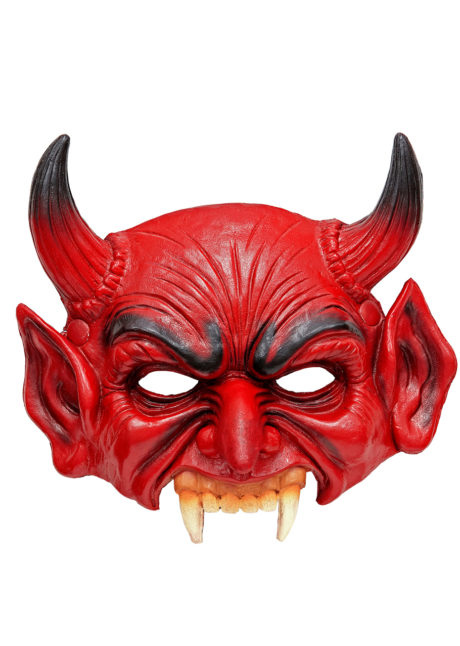 demi masque de diable, masque de diable halloween, masque de diable latex halloween, masque de démon en latex, Demi Masque de Diable, en Mousse de Latex