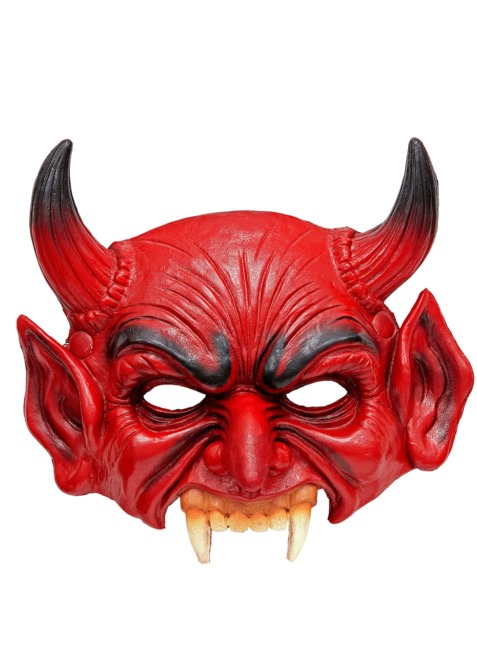 Masque De Bal Masqué Diable Latex - Masque Halloween Le Deguisement.com