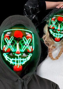 masque lumineux horreur led, masque halloween lumineux, masque lumineux halloween