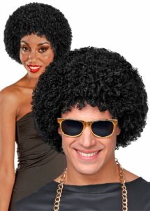perruque disco, perruque afro noire, perruque afro mixte