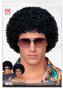 perruque disco, perruque afro noire, perruque afro mixte