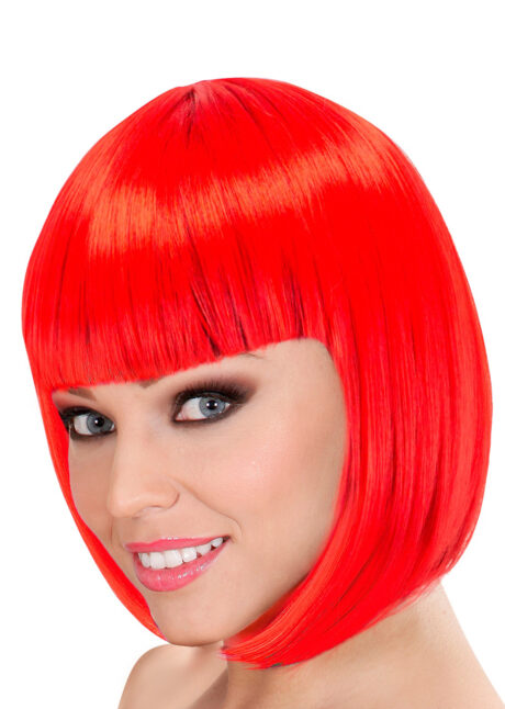 perruque rouge, perruque carré rouge, perruque diablesse, carré rouge, Perruque Loulou, Carré Rouge, Qualité Supérieure