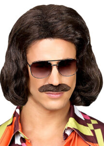 perruque disco, perruque dandy 70, perruque années 70, perruque pour homme, perruque cheveux longs homme, accessoire disco