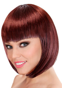 perruque rousse, perruque cheveux roux, perruque carré roux, Perruque Loulou, Carré Châtain, Qualité Supérieure