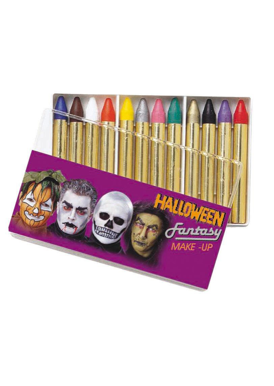 Crayons Gras à Maquillage Halloween, X 12 Aux Feux de la Fête Paris