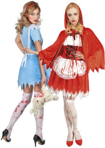 déguisement de couple, déguisement chaperon rouge zombie, déguisement Alice zombie, déguisement zombie halloween