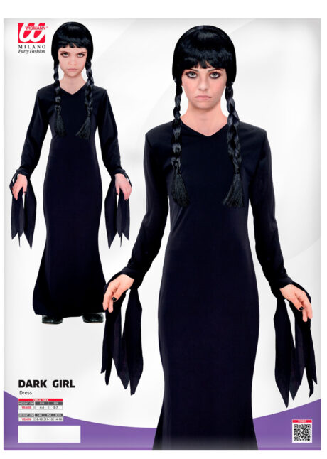 déguisement dark girl, déguisement fille halloween, robe noire fille halloween, Déguisement de Morticia, Dark Girl Gothique, Fille