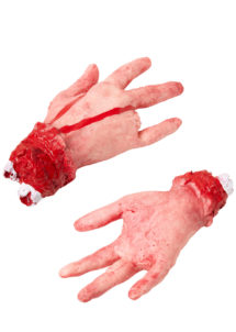 fausse main, fausse main halloween, membres coupés halloween, main ensanglantée