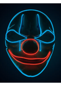 masque led halloween, masque lumineux led, masque halloween led lumineux, masque clown lumineux