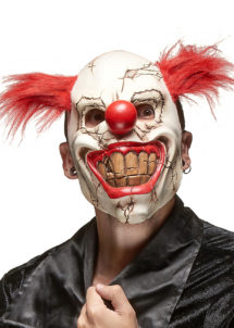 masque de clown méchant, masque de clown tueur, masque de clown halloween, masque halloween, Masque de Clown, Cheveux Hirsutes Rouges