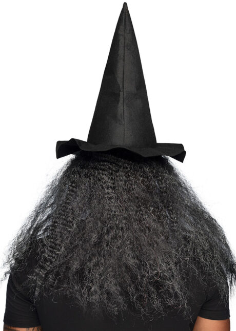 Masque de sorcière Halloween en latex, Masque de Sorcière, avec Cheveux et Chapeau