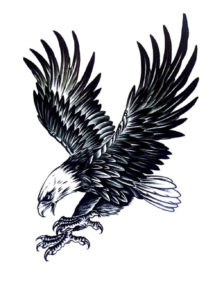 tatouage temporaire, faux tatouage, tatouage aigle, tatouage rocker