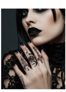 faux tatouages doigts, faux tatouages gothiques, Faux Tatouages Gothiques pour les Doigts