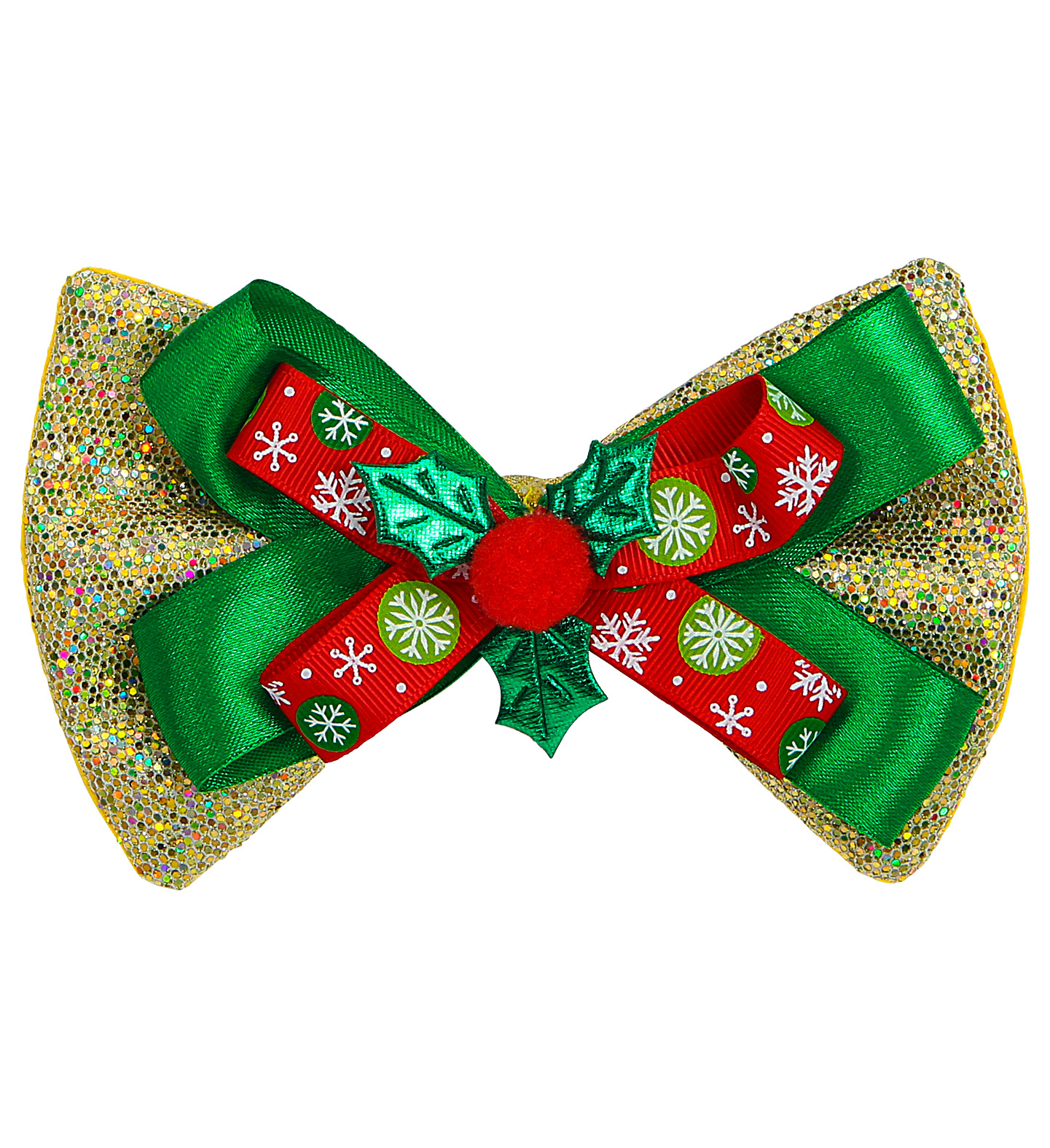 Noeud Papillon de Noël, Or Paillettes et Houx Aux Feux de la Fête Paris