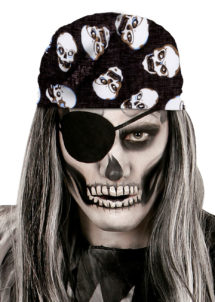 bandana tête de mort, accessoire halloween, bandana de pirates, accessoires pirates, drapeau tête de mort, bandana squelette