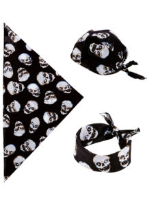 bandana tête de mort, accessoire halloween, bandana de pirates, accessoires pirates, drapeau tête de mort, bandana squelette, Bandana Têtes de Mort, Skulls