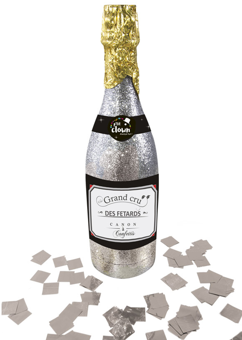 Bouteille de champagne à confettis